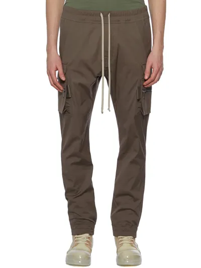 Rick Owens Grey Cargo Drawstring Trousers