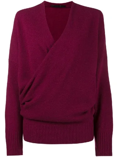 Haider Ackermann Wrap Around Cashmere Sweater In Pink