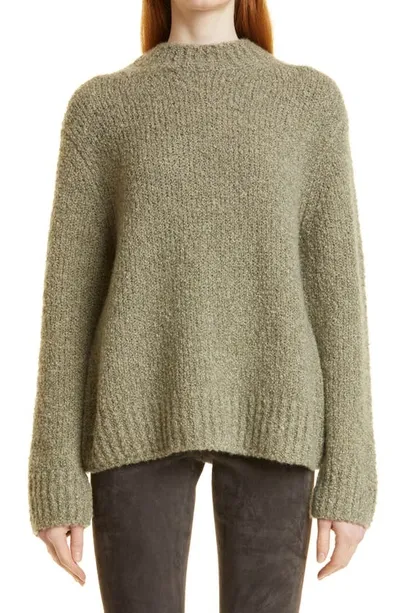 Vince Wool-blend Mockneck Sweater In Green