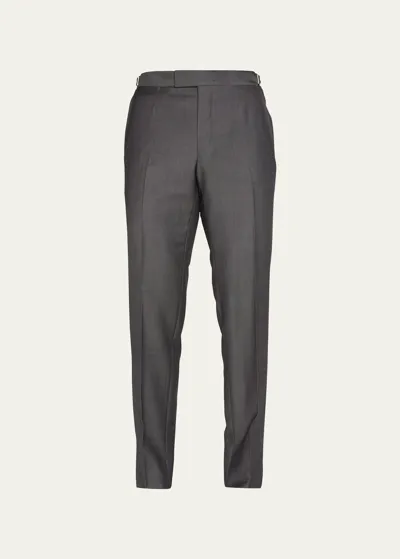 Zegna Men's Achillfarm Wool-mohair Dress Pants In Brown