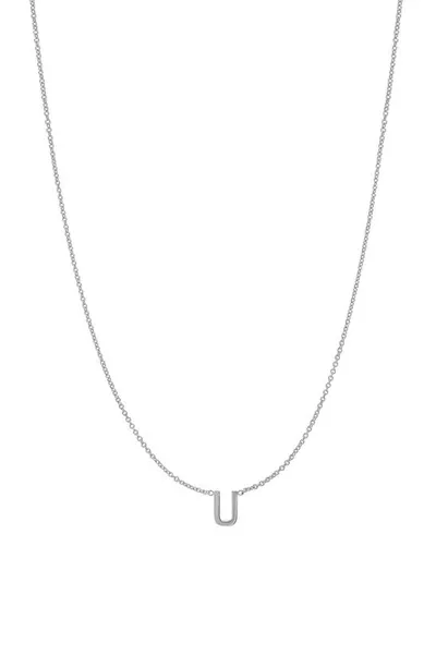 Bychari Initial Pendant Necklace In 14k White Gold