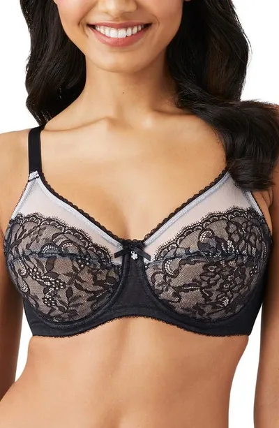 Wacoal Retro Chic Full Figure Unlined Underwire Bra In Black