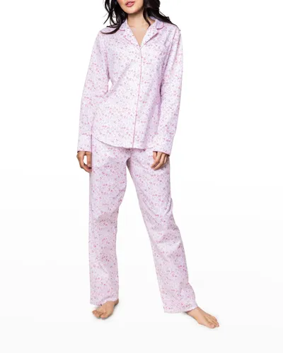 Petite Plume Dorset Floral-print Cotton Pajama Set In White