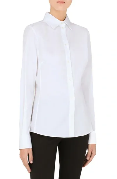 Dolce & Gabbana Stretch Poplin Shirt In White