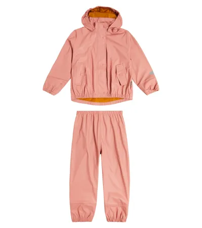 Molo Kids' Rosewater Zet Rain Set In Pink