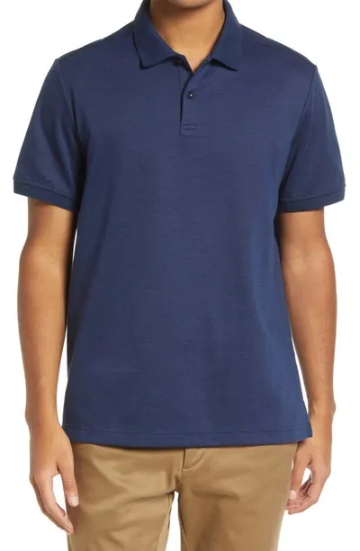 Nordstrom Tech Smart Piqué Polo In Navy Blazer