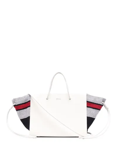 Medea Small Expandable-panel Structured Tote Bag In White