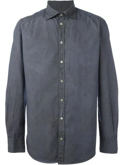 Massimo Alba Crinkle Shirt In Blue