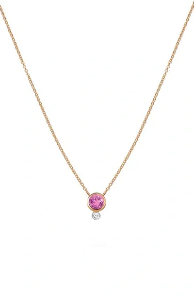 Meira T Pink Sapphire & Diamond Pendant Necklace