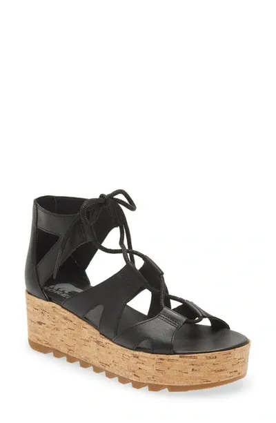 Sorel Cameron Platform Gladiator Sandal In Black