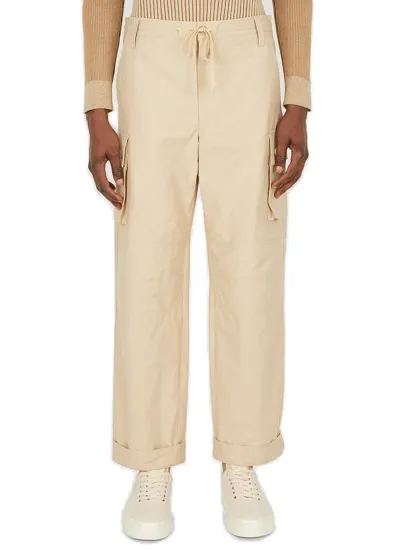 Jacquemus Drawstring Cargo Trousers In Cream