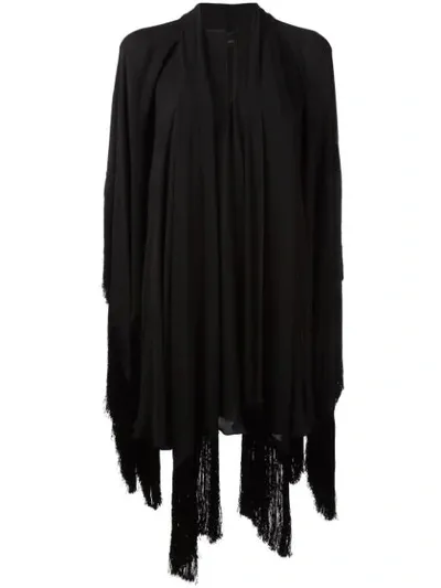 Plein Sud Draped Silk Asymmetric Dress In Black