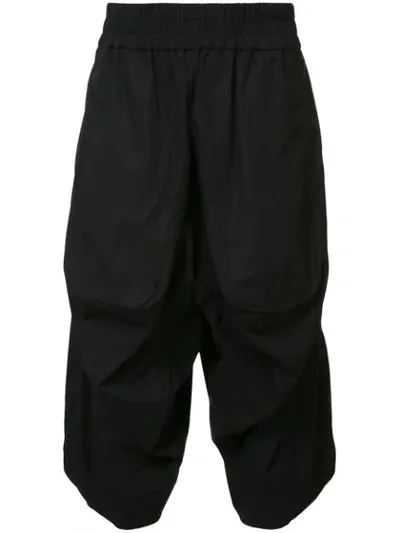 Private Stock Drop-crotch Cropped Trousers In Black