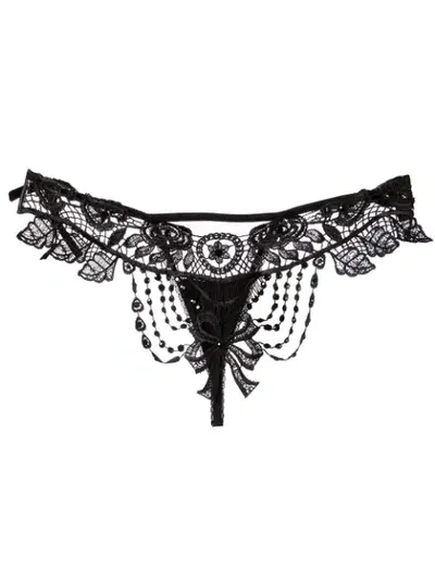 Belle Et Bon Bon Bisoux Crystal Embellished Briefs In Black