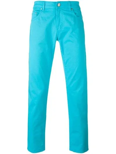 Pt01 Classic Chino Trousers In Blue