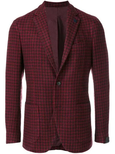 Lardini Checkered Jacket In Red