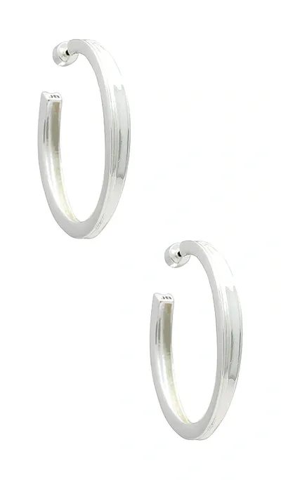 Jenny Bird Slim Doune Hoops In Metallic Silver