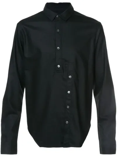 Private Stock Broken Placket Shirt In Black