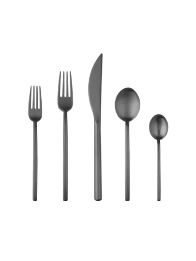 Mepra Natura 5-piece Flatware Set In Black