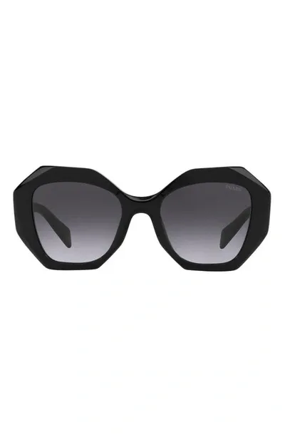 Prada 53mm Gradient Angular Sunglasses In Black