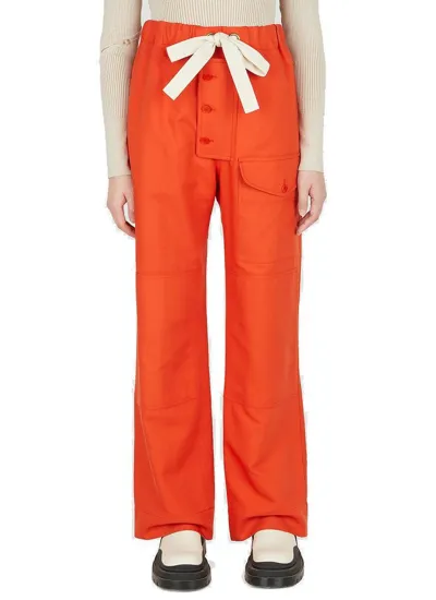 Stella Mccartney High Waist Wide-leg Trousers In Red