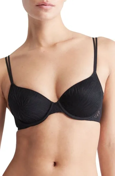 Calvin Klein Women's Sheer Marquisette Lightly Lined Demi Bra Qf6068 In Black