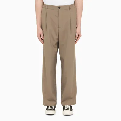 Ami Alexandre Mattiussi Taupe Baggy Trousers In Beige