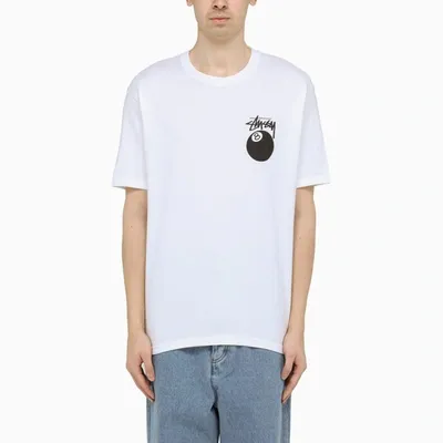 Stussy White Logo-print Crewneck T-shirt