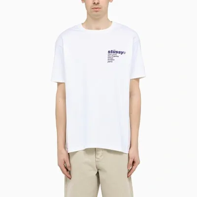 Stussy White Graphic-print Crewneck T-shirt