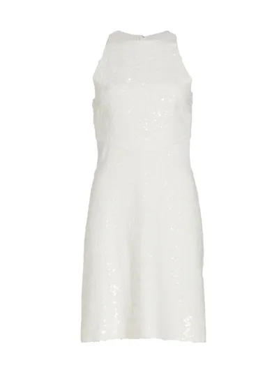 Derek Lam 10 Crosby Serenity Sequined Crewneck Mini Dress In White