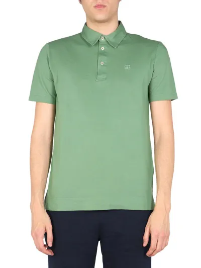 Ballantyne Polo With Logo Embroidery In Green