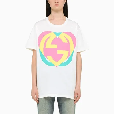 Gucci Gg Heart-print T-shirt White