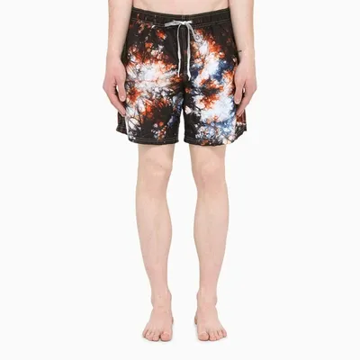 Sundek Golden Wave Dark Blue Tie-dye Swim Shorts