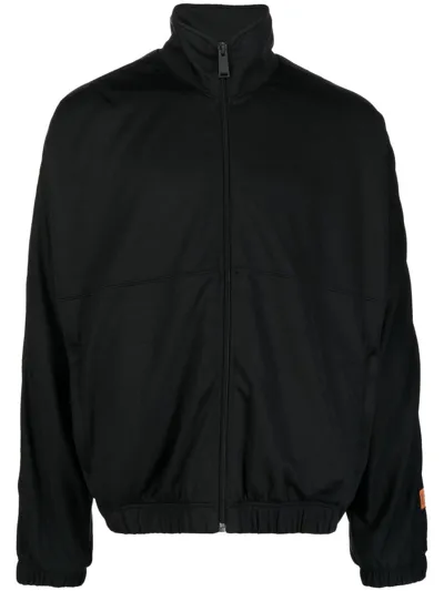 Heron Preston Logo-stripe Zipped Track Jacket In Black