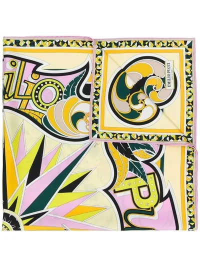 Emilio Pucci Printed Scarf In Yellow