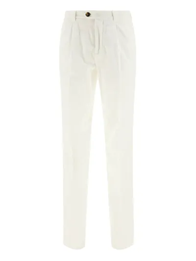 Brunello Cucinelli Drawstring Chino Trousers In White