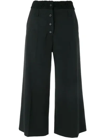 Proenza Schouler Stretch Wool Wide-leg Pants In Black