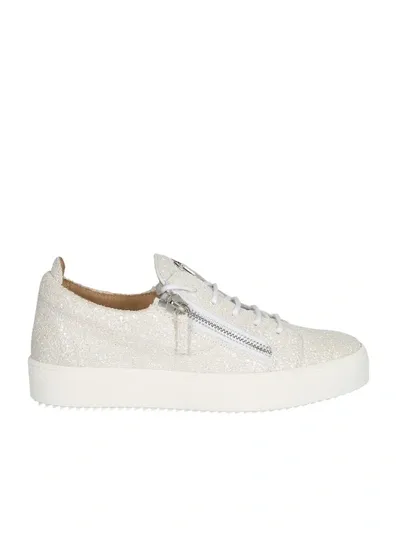 Giuseppe Zanotti Glittered Sneakers In White