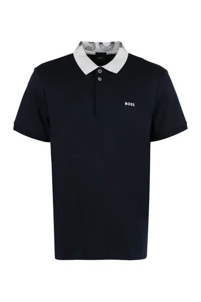 Hugo Boss Boss  Logo Embroidered Short In Navy