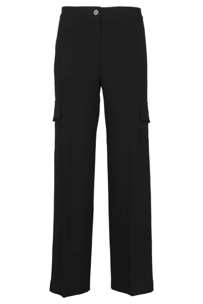 Theory Admiral Crepe Cargo-pocket Pants In Black