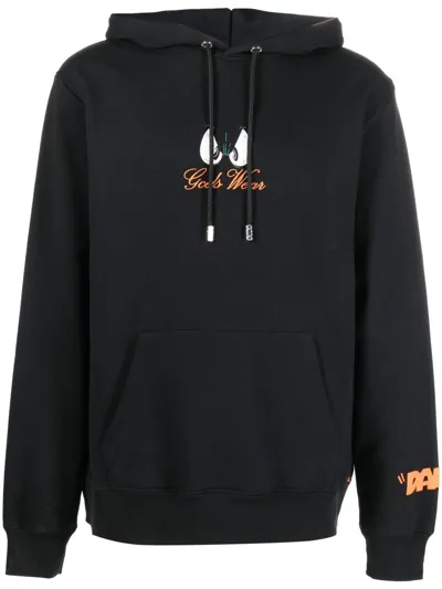 Gcds Daffy Duck-print Drawstring Hoodie In Black