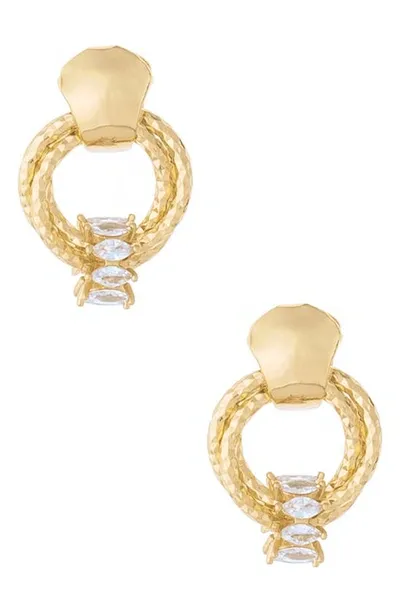 Ettika Mini Barrel Earrings In Gold