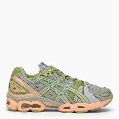 Asics Grey/green/salmon Gel-nimbus 9 Sneakers In Multicolor