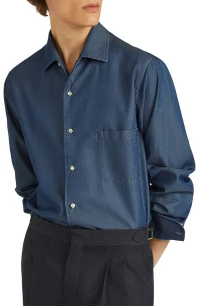 Loro Piana André Denim Button-up Shirt In Blue