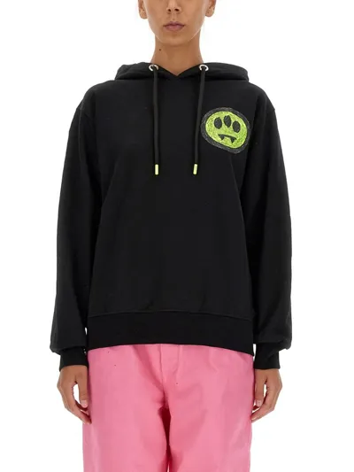 Barrow Graphic-print Drawstring Hoodie In Nero