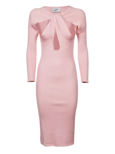 Coperni Twisted Cut-out Midi Dress In Pastel