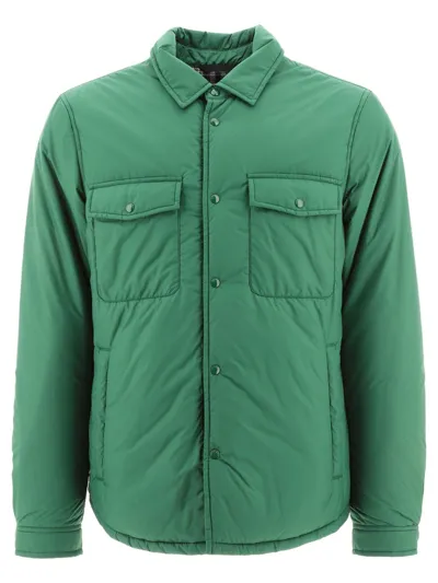 Woolrich Buttoned Padded Jacket In Green