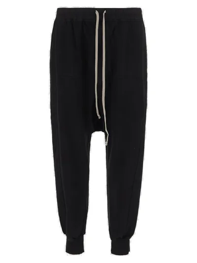 Rick Owens Drkshdw Black Drawstring-waist Drop-crotch Trousers In Nero