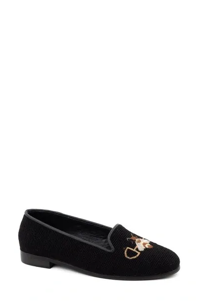 Bypaige Needlepoint Bee Flat In Black