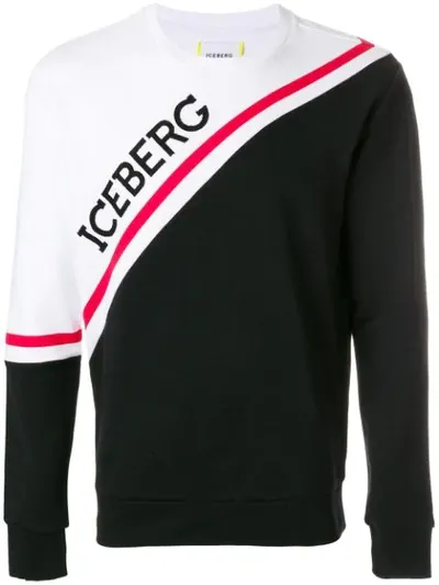 Iceberg Colour-block Logo Sweatshirt In Black